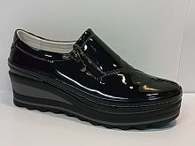 KANOMAX (п/бот.жен. черные,лак, молния,лето)