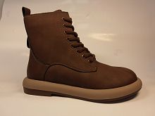 JE547-021 Baden, ботинки женские, коричневые, шнурок-молния, зима