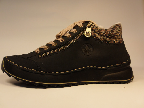 Rieker (п/бот.жен. синие, молн/шнур, д/сез.)