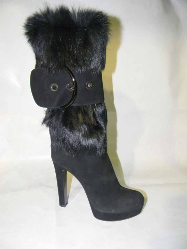 Loriblu (сап. ж. черные на молнии, опушка, д/сез.)